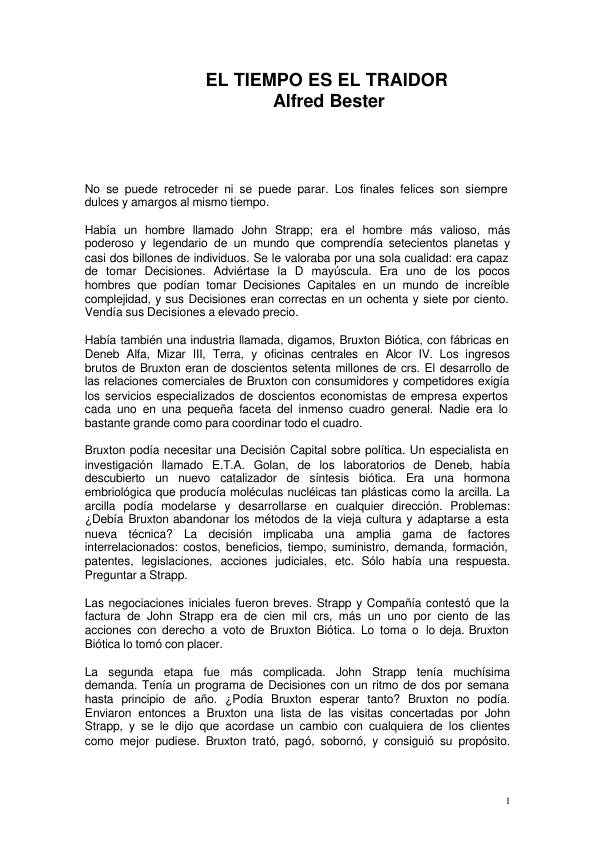 Portada de Alfred Bester - El tiempo es el traidor.PDF